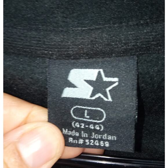 Starter Men's Track Jacket Y2K Polar Black Gray 1/4 Zip Pockets Logo Size Large - Picture 6 of 8